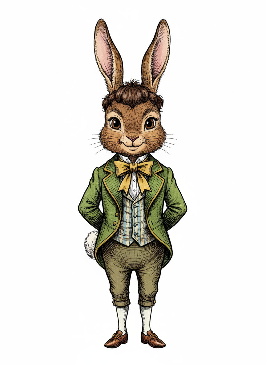Andy the Rabbit - Victorian Illustration