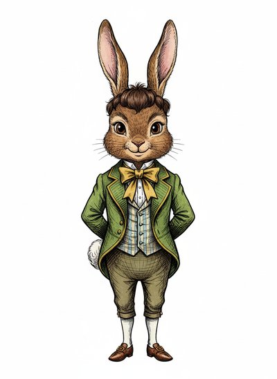 Andrew's Bunny Adventure 🐇 - Victorian Illustration