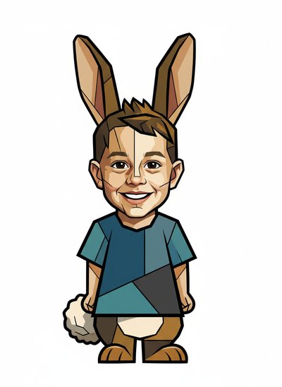 Andrew's Bunny Adventure 🐇 - Cubist Painting
