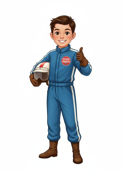 Andrew's Racing Adventures 🚗 - Vintage Storybook