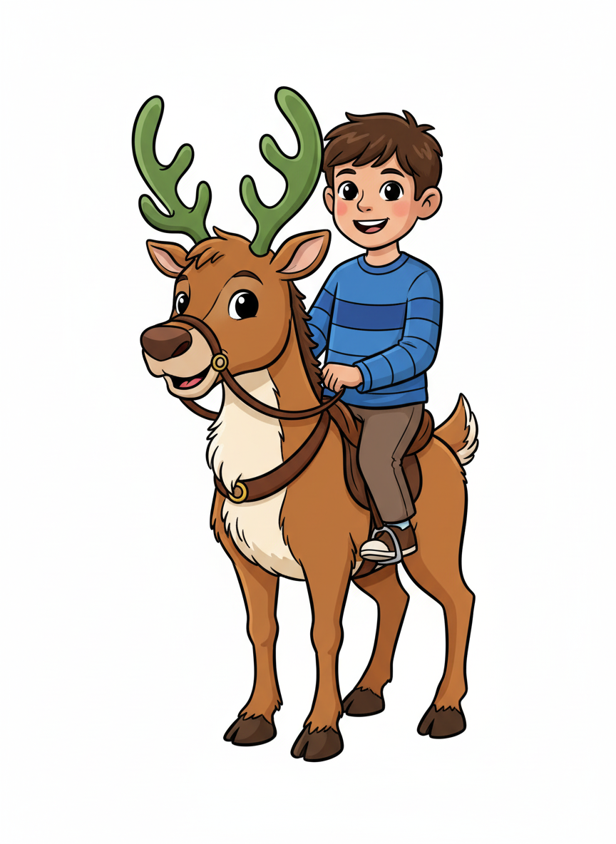 Andrew the Reindeer Rider - Classic Coloring Book
