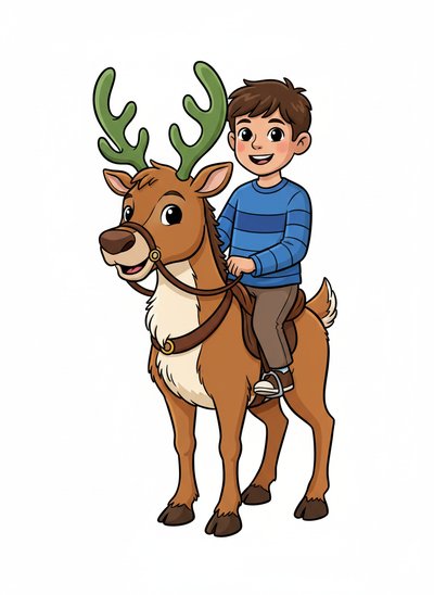 Andrew's Reindeer Adventure 🦌 - Classic Coloring Book