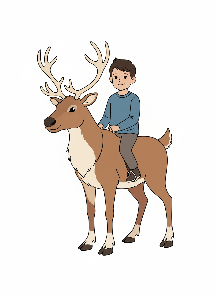 Andrew the Reindeer Rider - Minimalist
