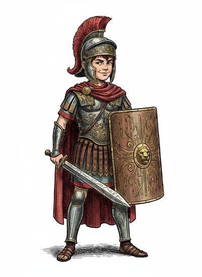 My Wee Gladiator Andrew - Victorian Illustration