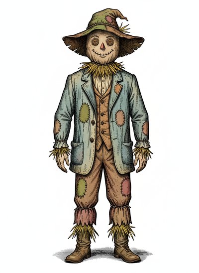 Andrew the Wee Scarecrow - Victorian Illustration