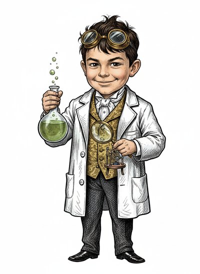 Andrew's Scientific Adventure 👨‍🔬 - Victorian Illustration