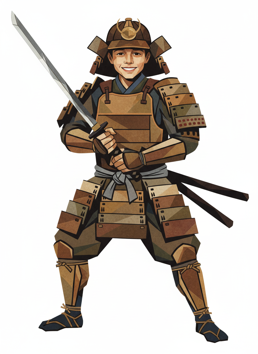 Samurai Andrew - Cubist Painting