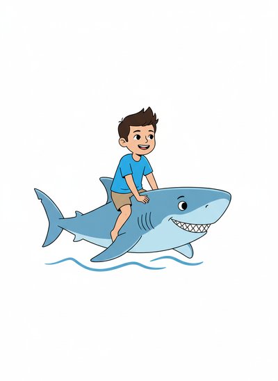 My Wee Lad's Shark Adventure - Minimalist