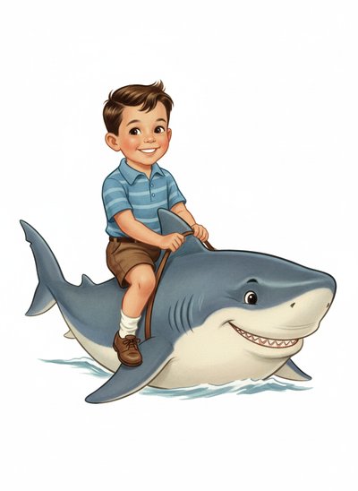 My Wee Lad's Shark Adventure - Vintage Storybook