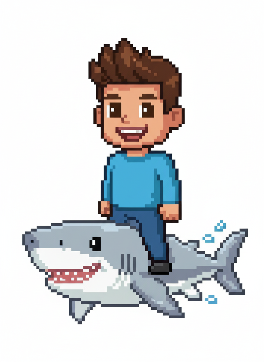 Andrew the Smiling Shark - Pixel Art