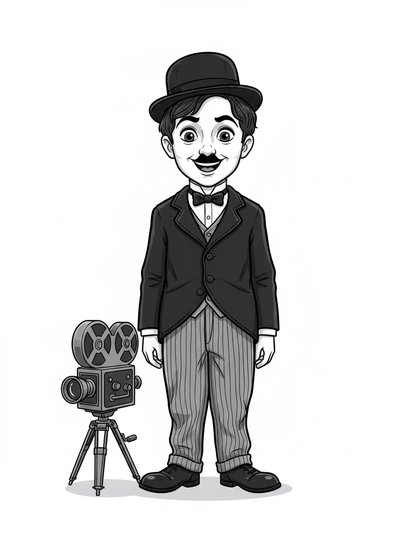 Andrew's Silent Film Adventure 🎥 - Classic Coloring Book