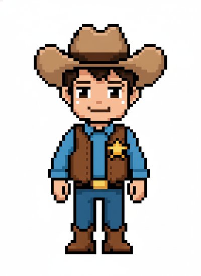 My Boy as a Sheriff 🤠 - Pixel Art