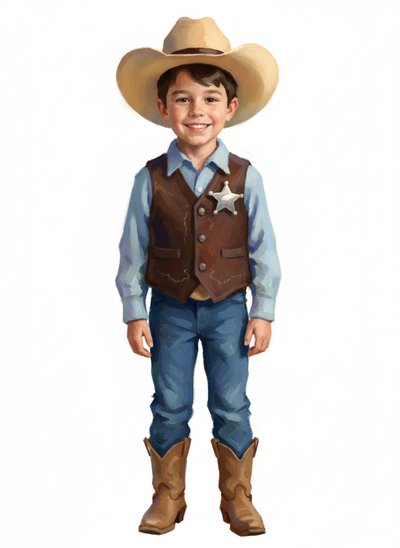 My Boy as a Sheriff 🤠 - Impressionist Painting
