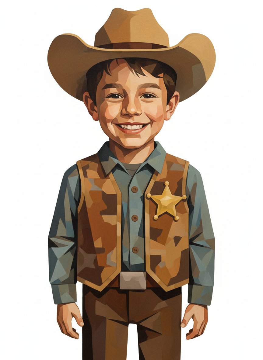 Sheriff Andy - Cubist Painting