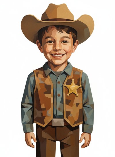 My Boy as a Sheriff 🤠 - Cubist Painting