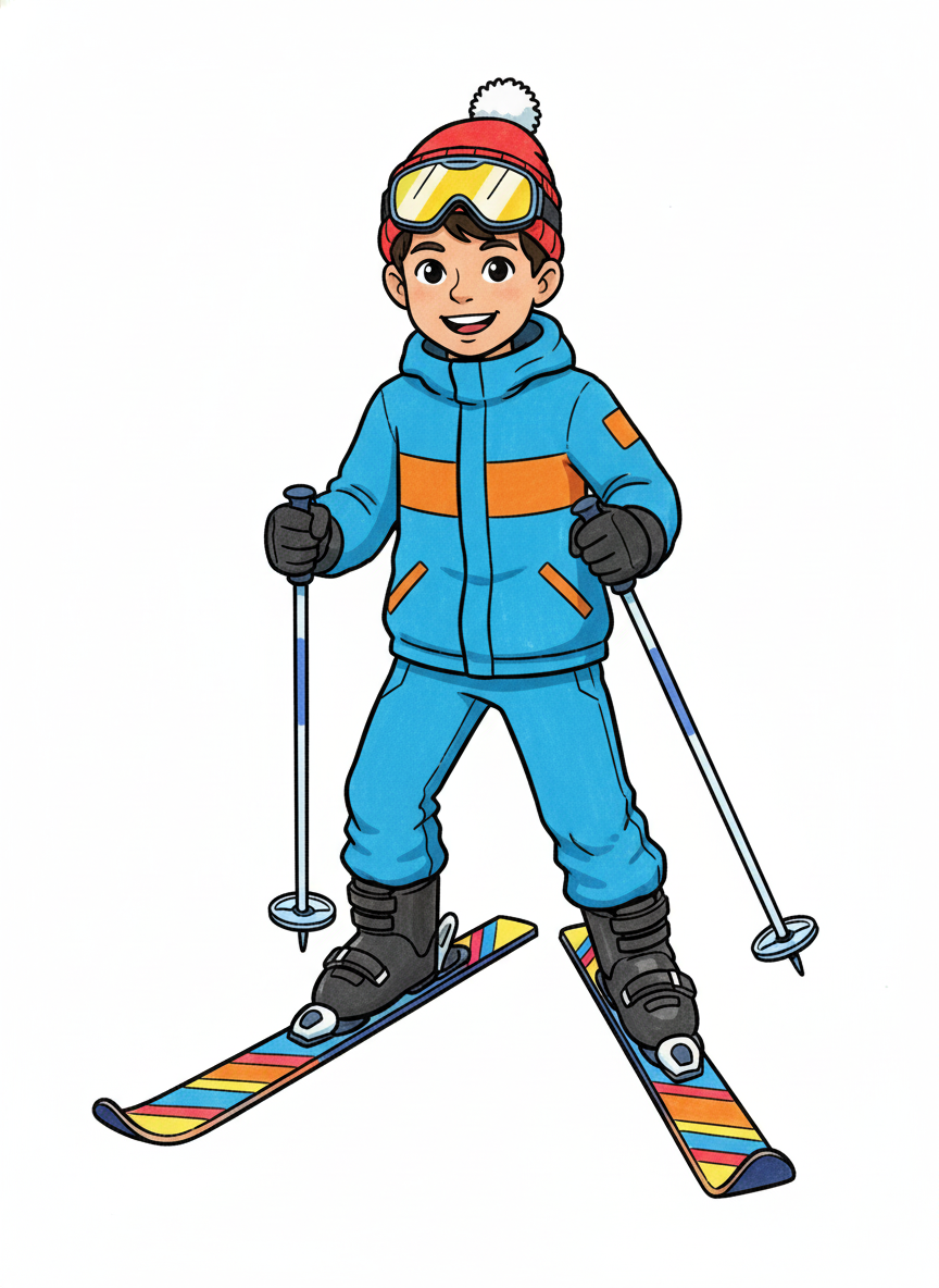 Andrew the Skiing Superstar - Classic Coloring Book