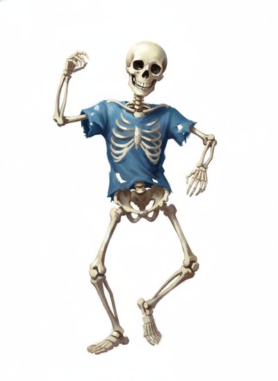 Andrew's Skeleton Shenanigans - Impressionist Painting