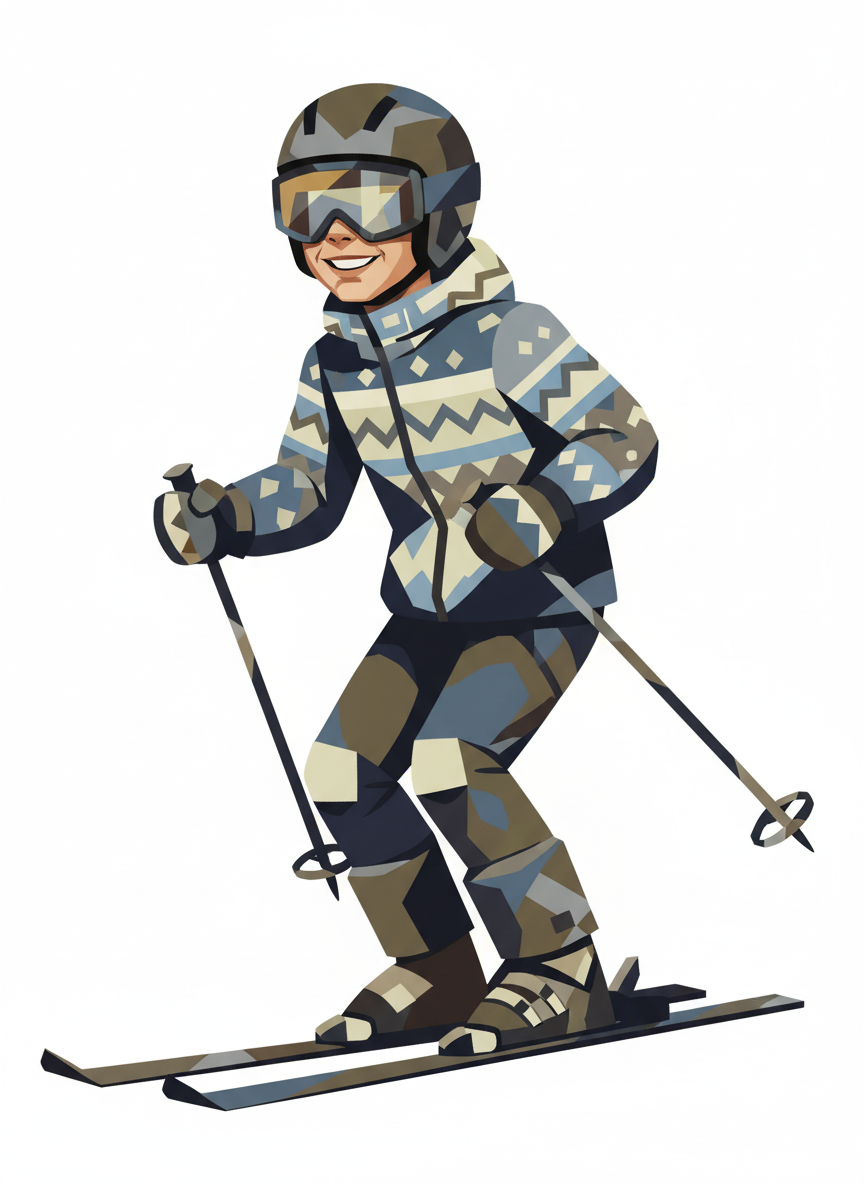 Andrew the Skiing Superstar - Cubist Painting