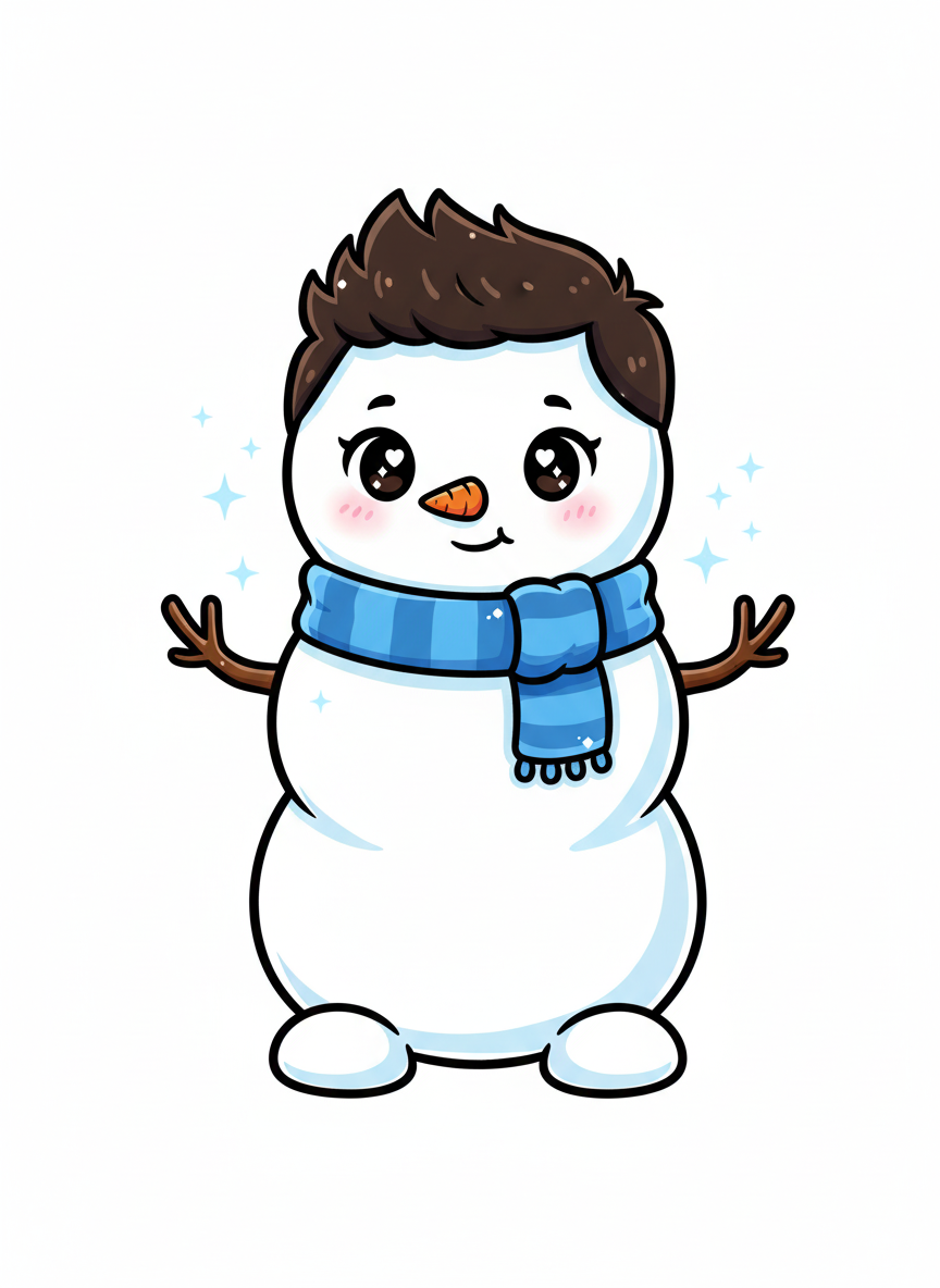 Snowdrew the Snowman - Kawaii Cute
