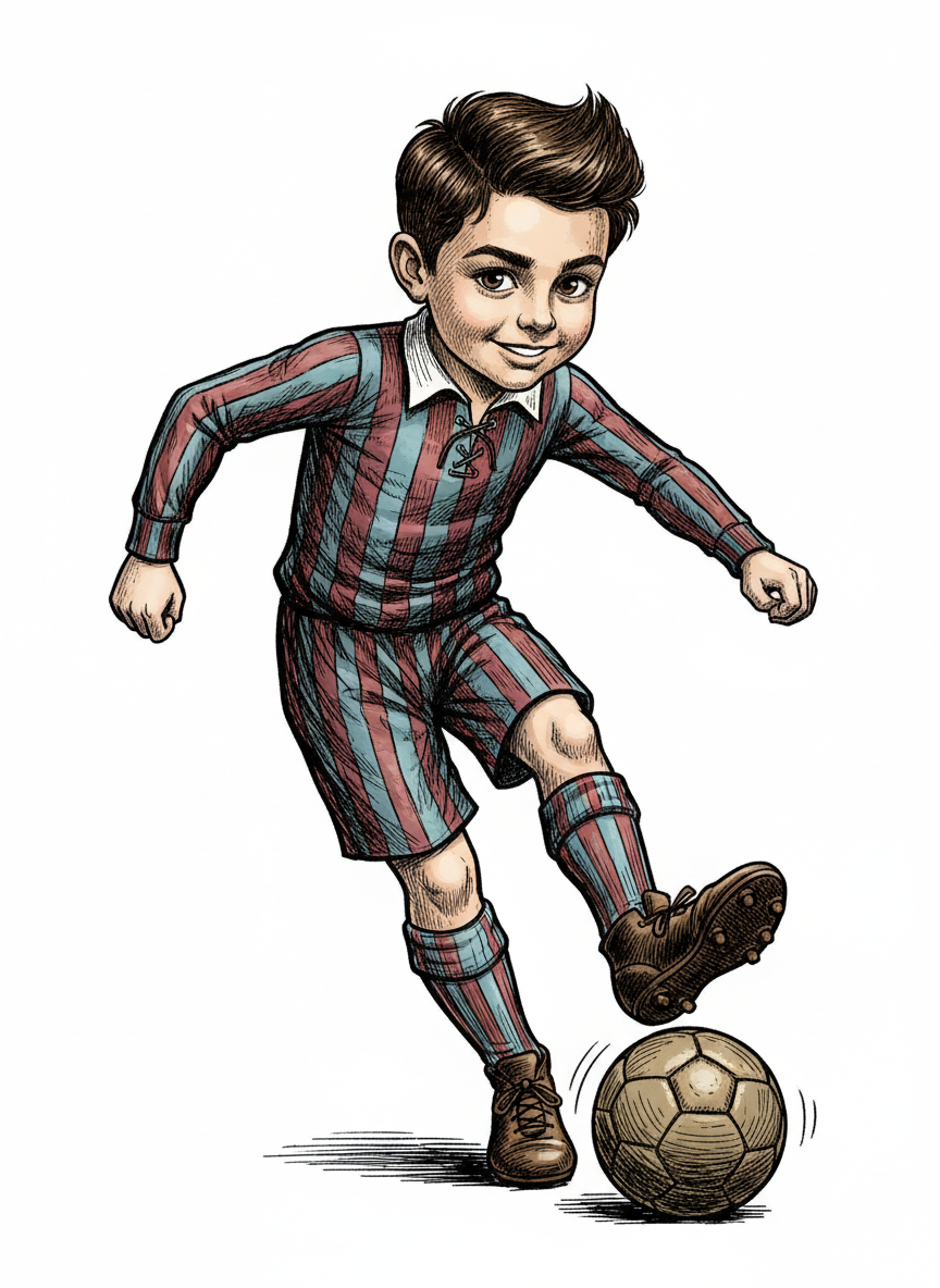 Andrew the Footie Ace - Victorian Illustration