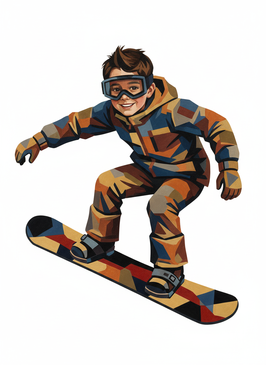 Andrew the Alpine Ace - Cubist Painting
