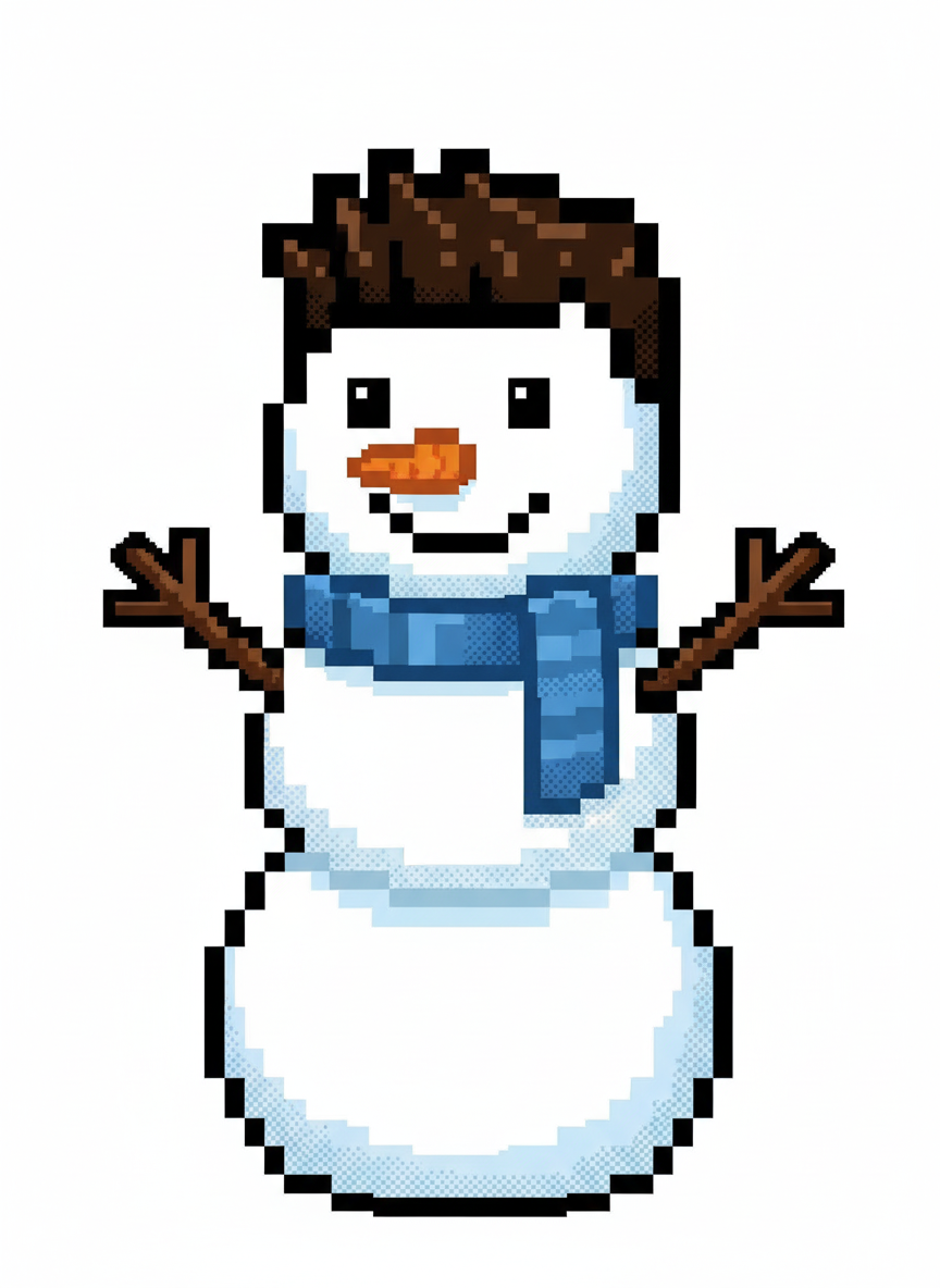 Snowdrew the Snowman - Pixel Art