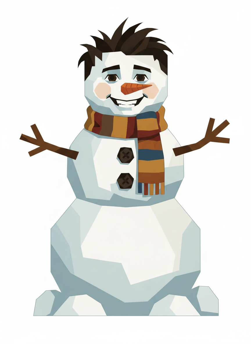 Snowdrew the Snowman - Cubist Painting
