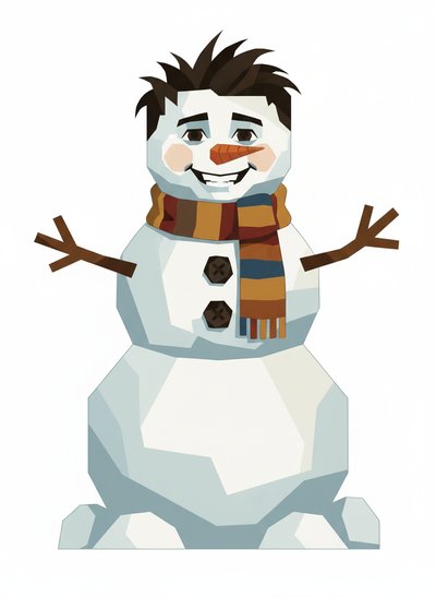 My Wee Lad the Snowman - Cubist Painting