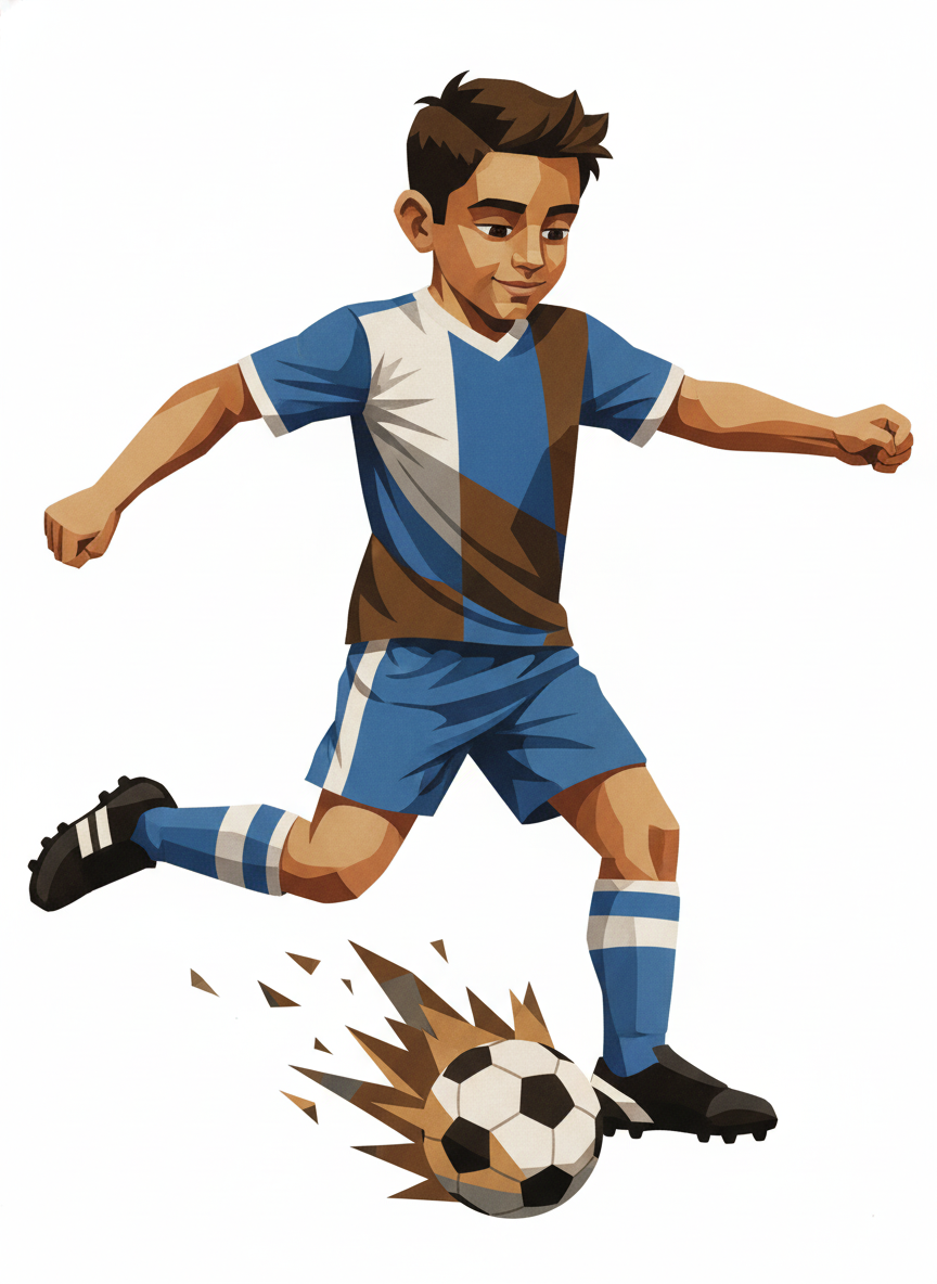 Andrew the Footie Ace - Cubist Painting