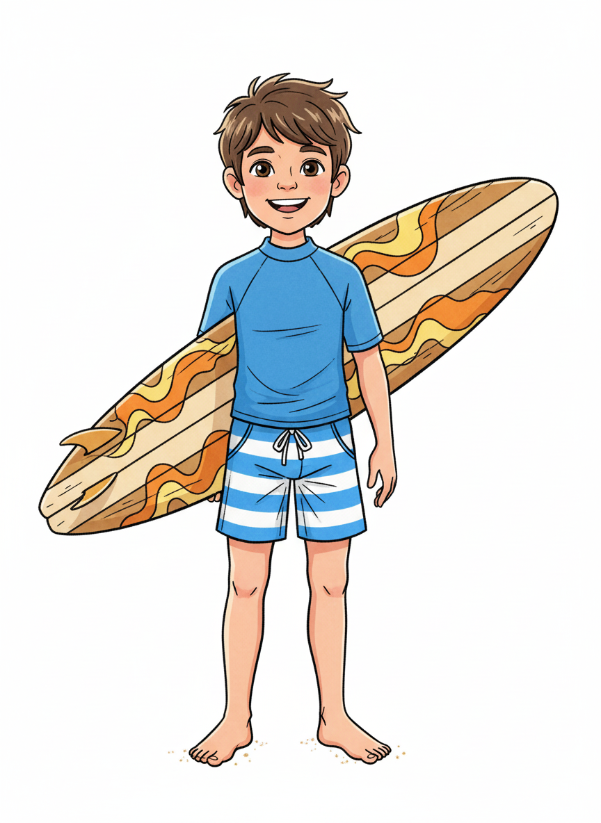 Andrew the Surf Champion - Classic Coloring Book