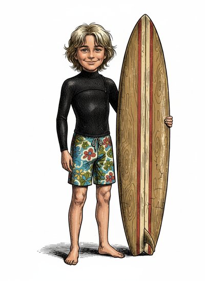 My Wee Surfer Lad 🌊 - Victorian Illustration