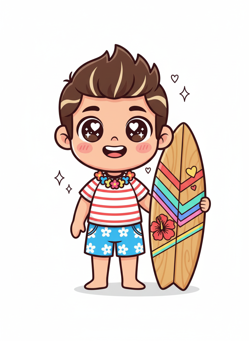 Andrew the Surf Champion - Kawaii Cute