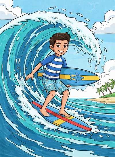 Andrew's Surfer Adventures 🌊 - Classic Coloring Book