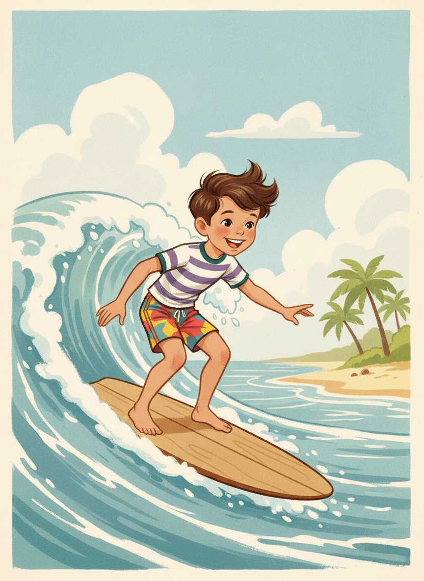 Andrew the Wave Rider - Vintage Storybook