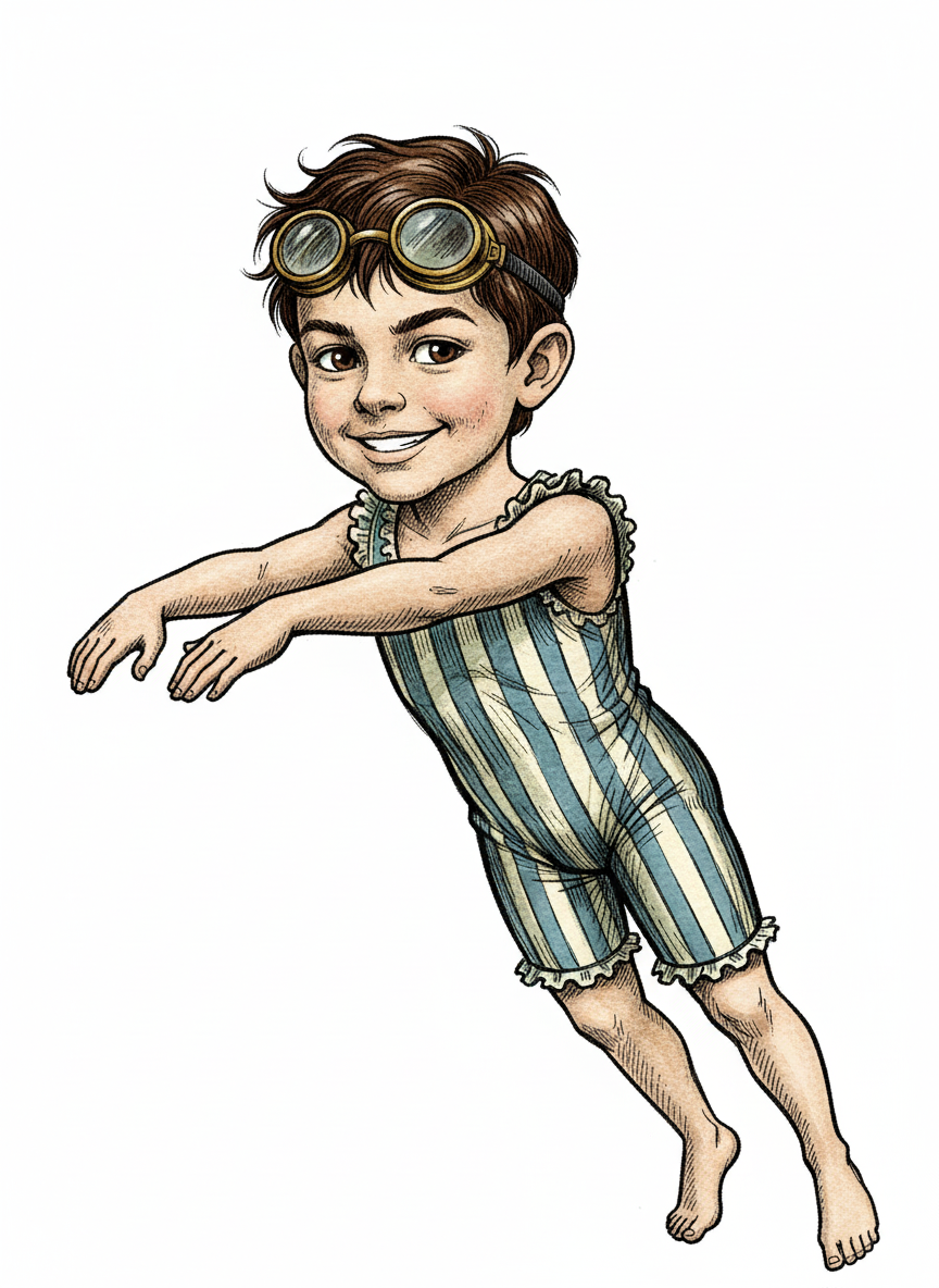 Andrew the Aquatic Adventurer - Victorian Illustration
