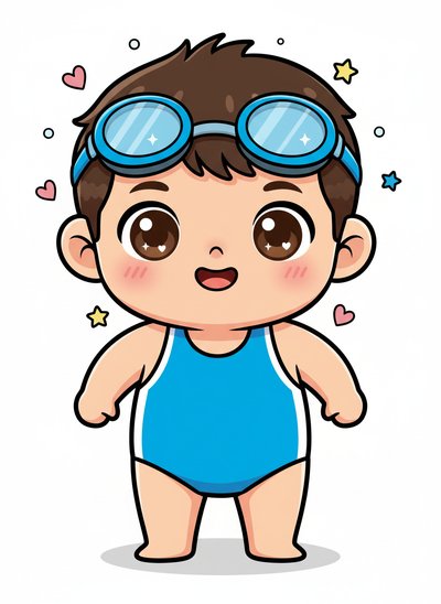 My Wee Lad the Swimmer 🌊 - Kawaii Cute
