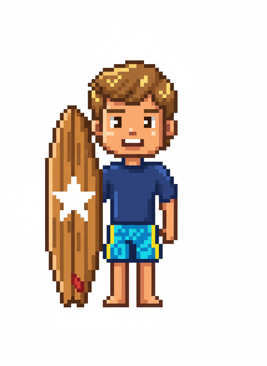 Andrew the Surf Champion - Pixel Art
