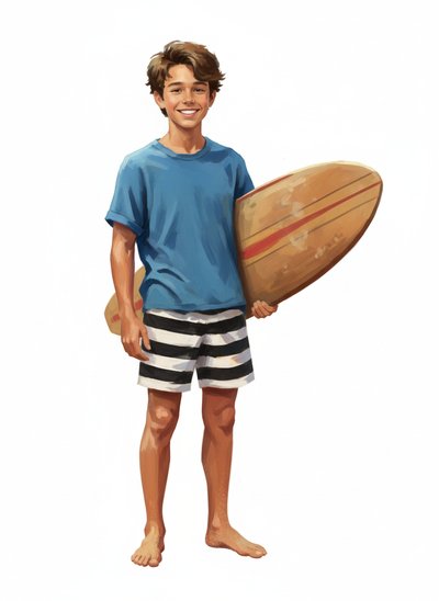 My Wee Surfer Lad 🌊 - Impressionist Painting