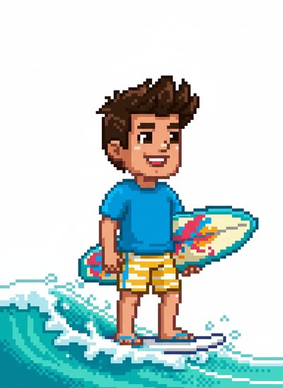 Andrew's Surfer Adventures 🌊 - Pixel Art