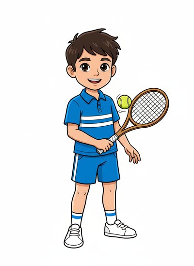 Andrew's Tennis Adventure 🎾 - Classic Coloring Book
