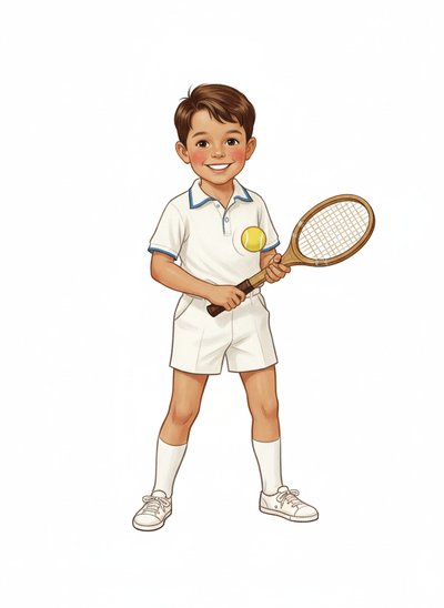 Andrew's Tennis Adventure 🎾 - Vintage Storybook
