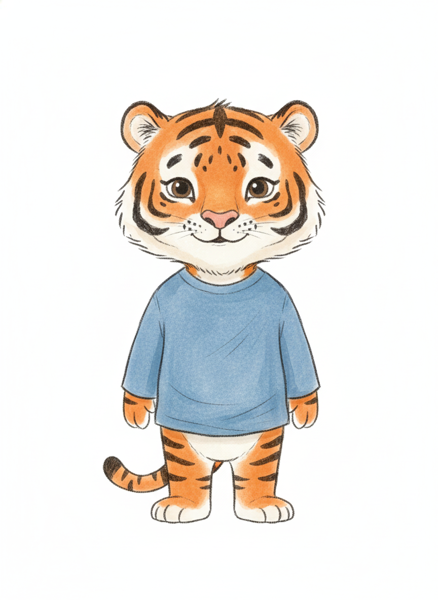 Andrew the Bold Tiger - Gentle Pencil