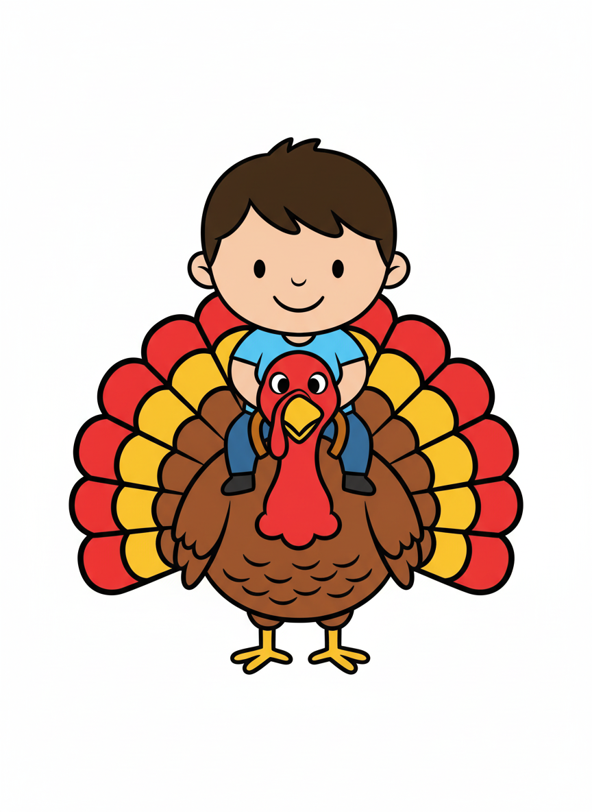 Turkey-riding Andrew - Preschool Simple