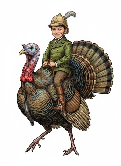 Andrew's Turkey Adventure 🦃 - Victorian Illustration