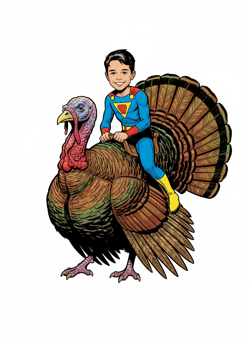 Turkey-riding Andrew - Comic Book