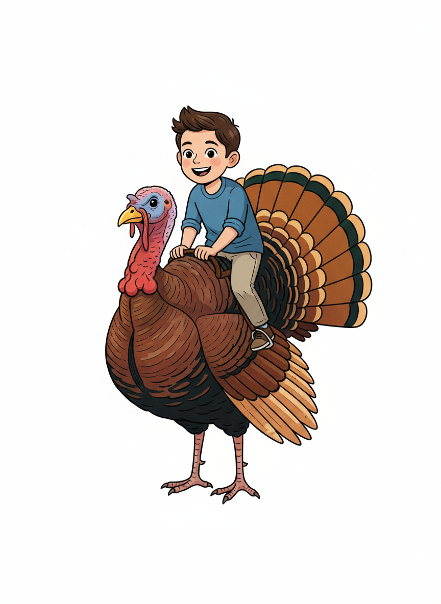 Turkey-riding Andrew - Minimalist