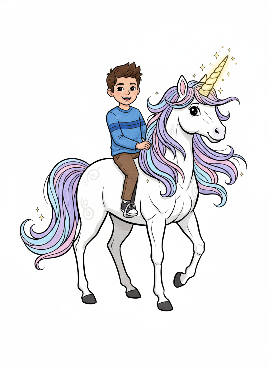 Unicorn Andrew - Classic Coloring Book