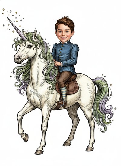 Andrew's Magical Unicorn Journeys - Victorian Illustration