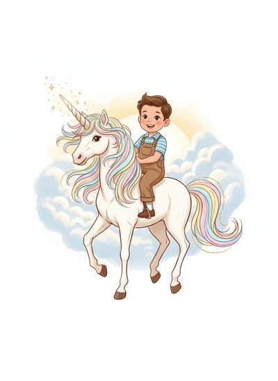 Andrew's Magical Unicorn Journeys - Vintage Storybook