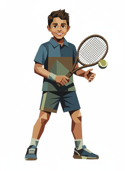 Andrew's Tennis Adventure 🎾 - Cubist Painting